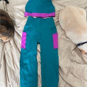 Teal and Purple Activewear Set fabletis